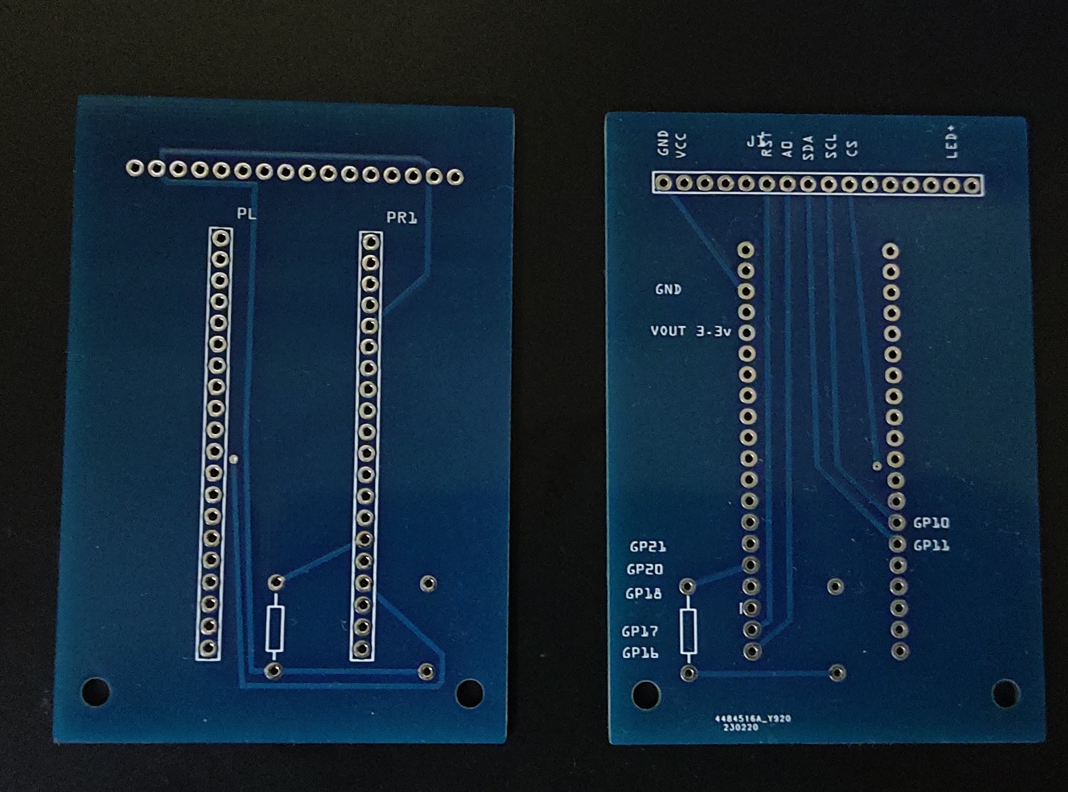PCB front and back view
